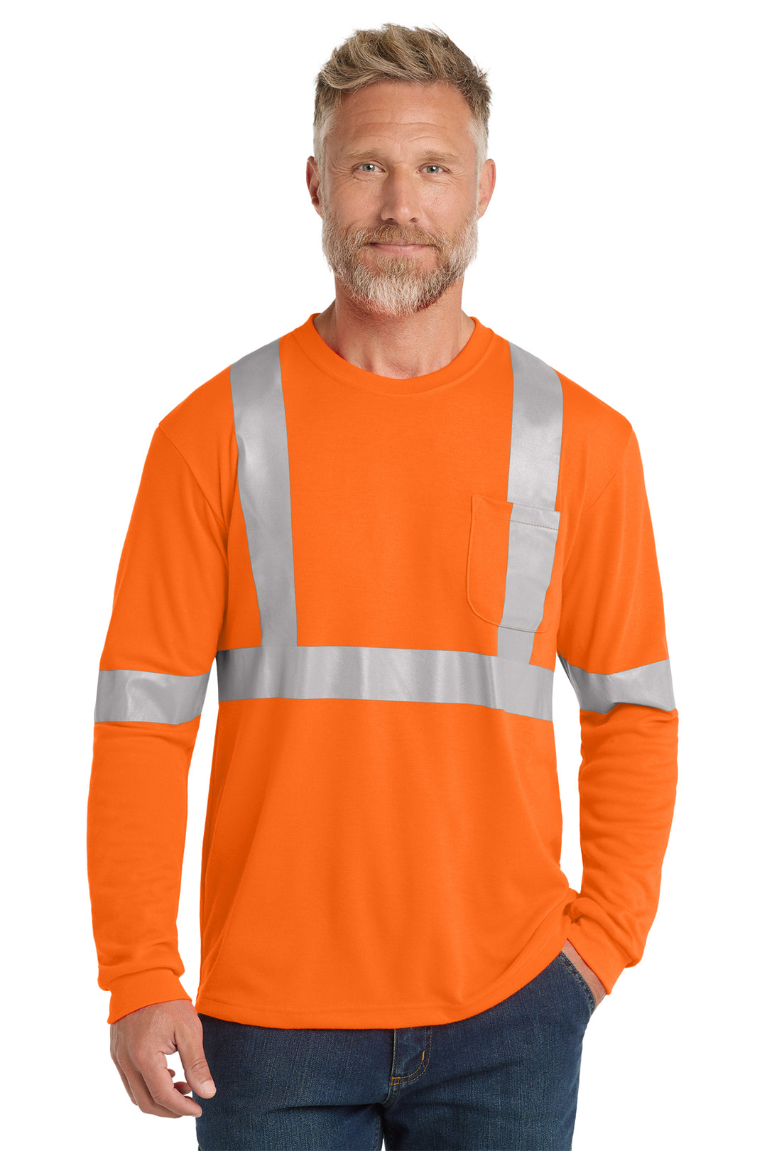 CornerStone ANSI 107 Class 2 Long Sleeve Safety T-Shirt (CS401LS) - High-Vis