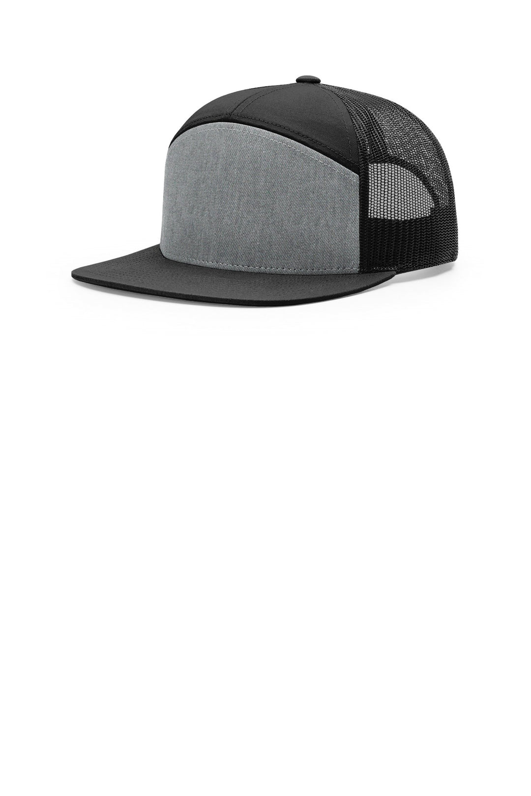 Richardson 7 Panel (168) - Hat — Heather Grey/ Black/ Black