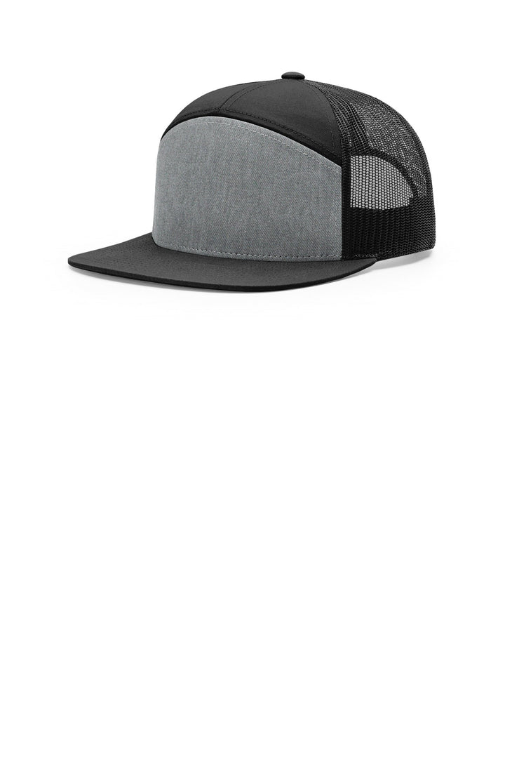 Richardson 7 Panel (168) - Hat — Heather Grey/ Black/ Black