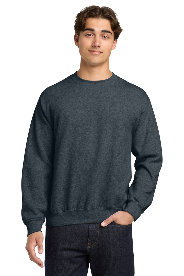 Dark Heather Gildan Heavy Blend Crewneck (18000) - Sweatshirt, front view
