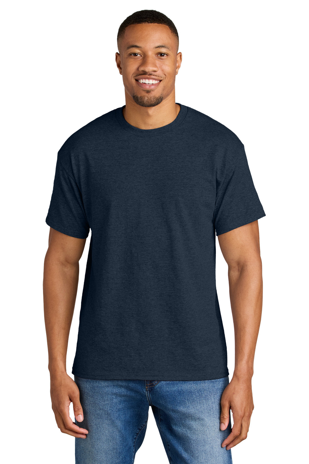 Gildan DryBlend (8000) - Performance Tee — Heather Dark Navy