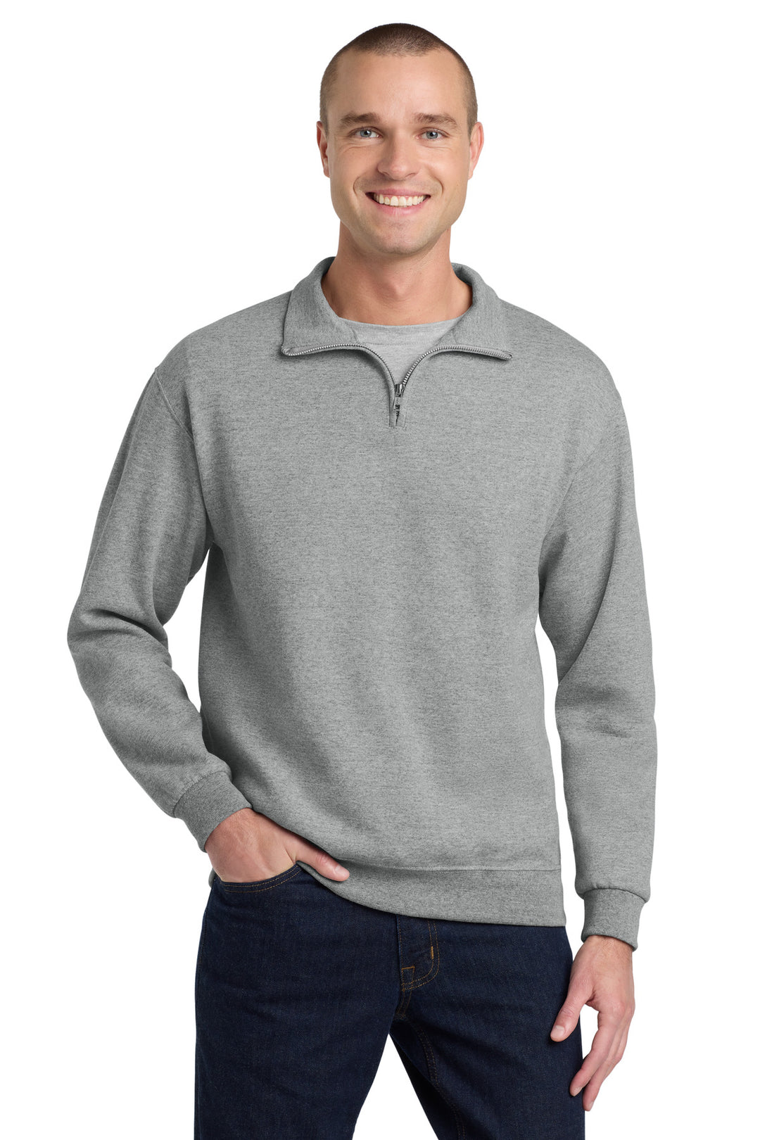 Oxford Jerzees NuBlend 1/4-Zip Cadet Collar (995M) - Quarter-Zip, front view