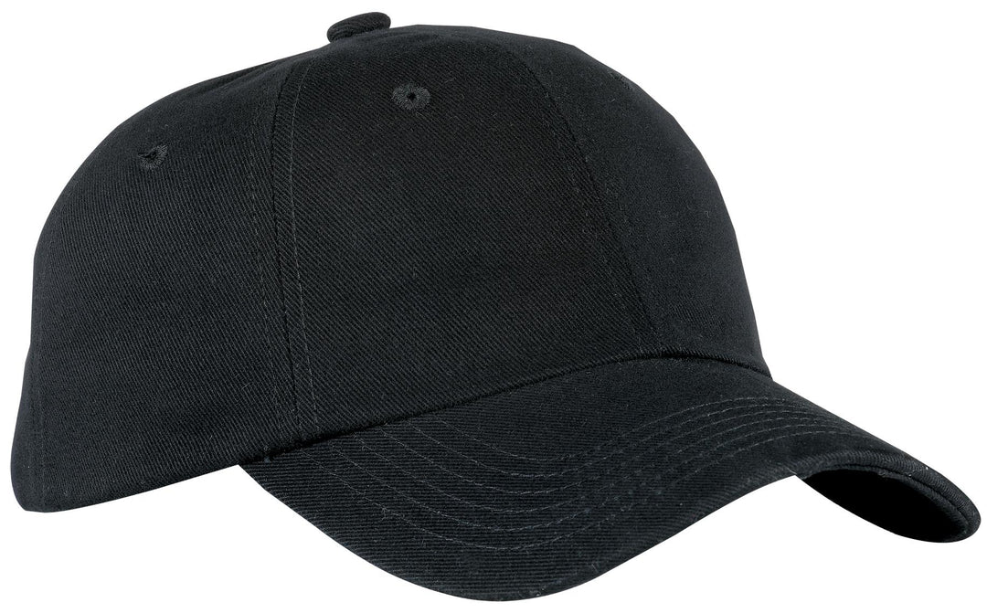 Black Port Authority Unstructured Brushed Twill Cap (BTU) - Hat, front view