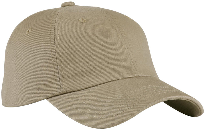 Khaki Port Authority Unstructured Brushed Twill Cap (BTU) - Hat, front view