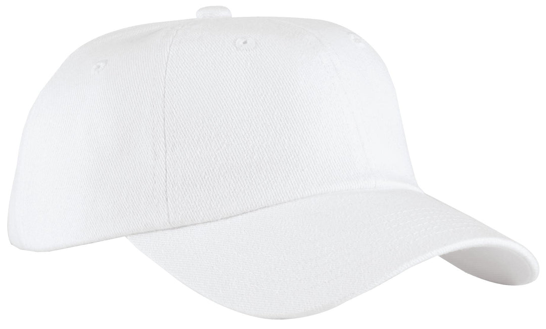 White Port Authority Unstructured Brushed Twill Cap (BTU) - Hat, front view