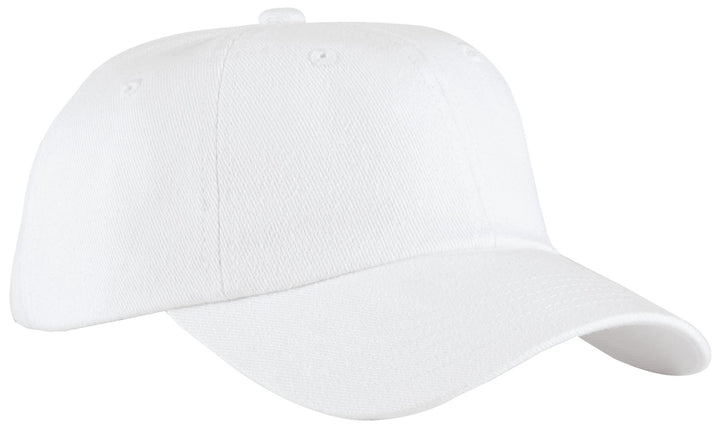 White Port Authority Unstructured Brushed Twill Cap (BTU) - Hat, front view
