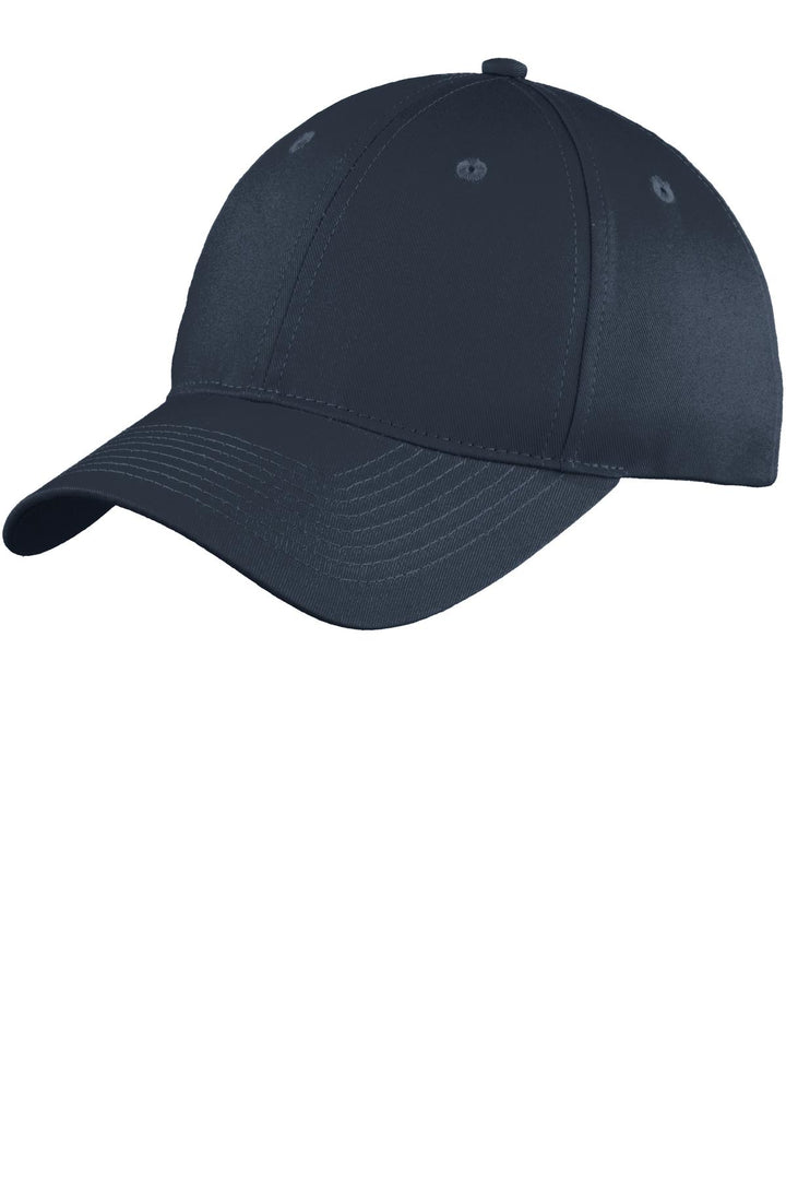 Navy Port Authority Six-Panel Unstructured Twill Cap (C914) - Hat, front view