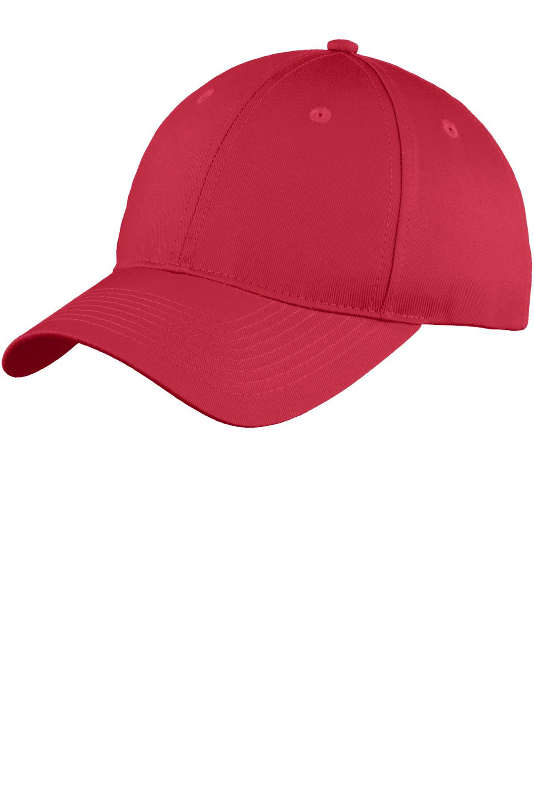Red Port Authority Six-Panel Unstructured Twill Cap (C914) - Hat, front view