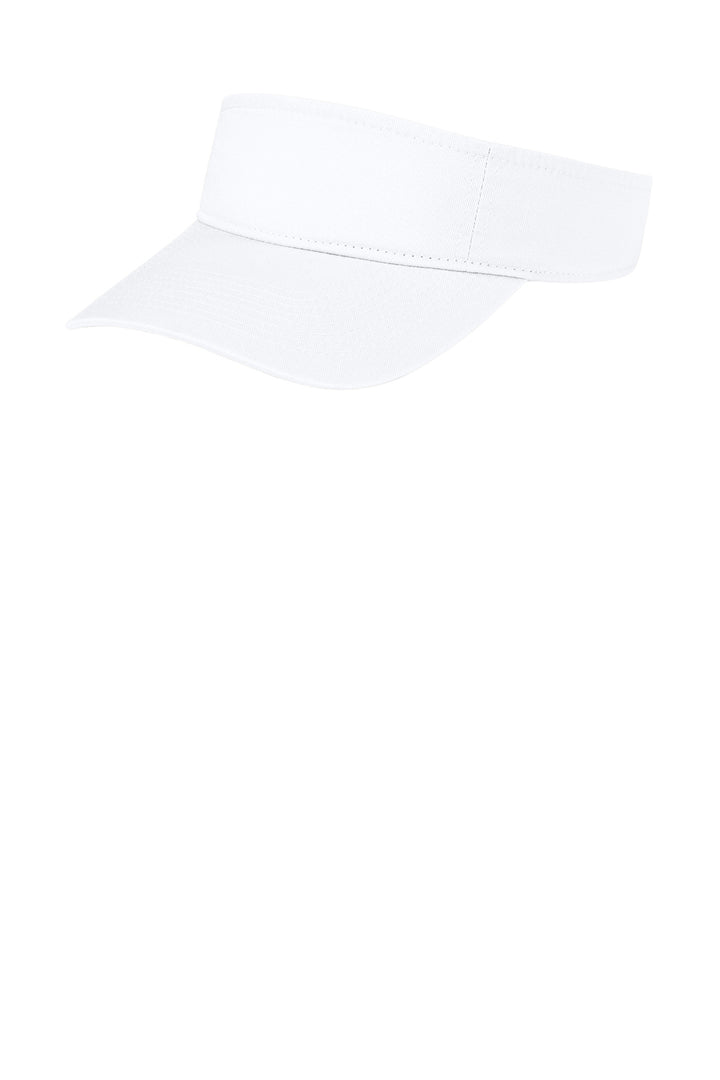 White Port Authority Fashion Visor (CP45), front view