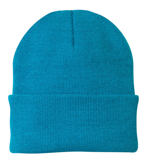 Neon Blue Port & Company Knit Cap (CP90) - Beanie, front view