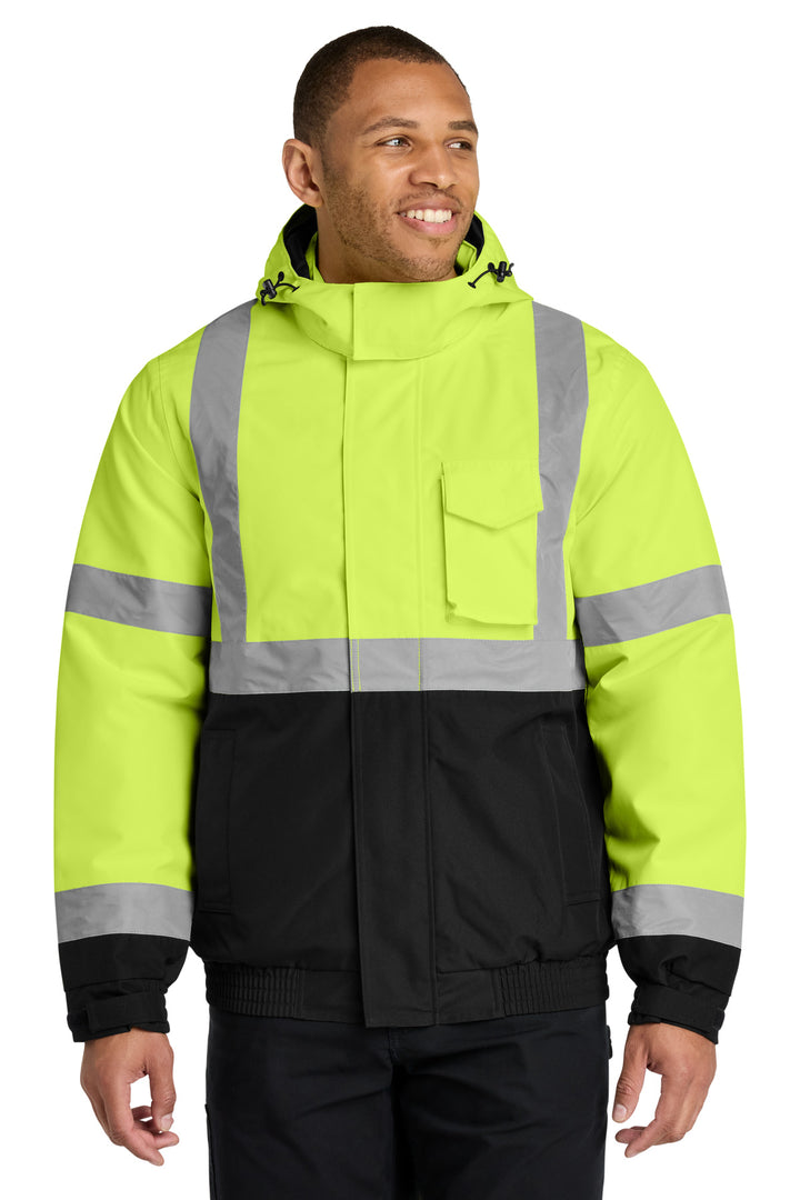 Safety Yellow CornerStone ANSI 107 Class 3 Waterproof Insulated Jacket (CSJ500) - High-Vis, front view