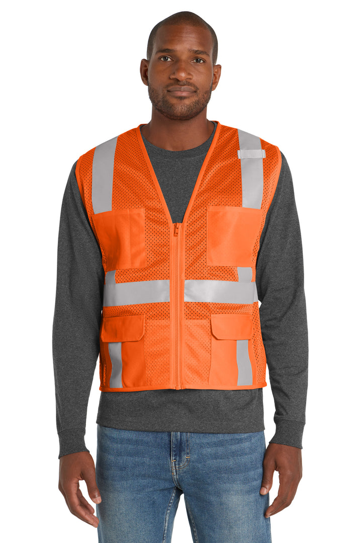 CornerStone ANSI Class 2 Six-Pocket Vest (CSV104) - High-Vis — Safety Orange