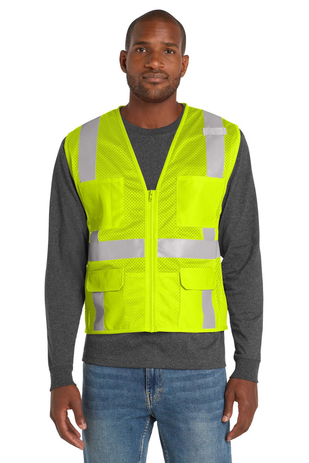 CornerStone ANSI Class 2 Six-Pocket Vest (CSV104) - High-Vis — Safety Yellow