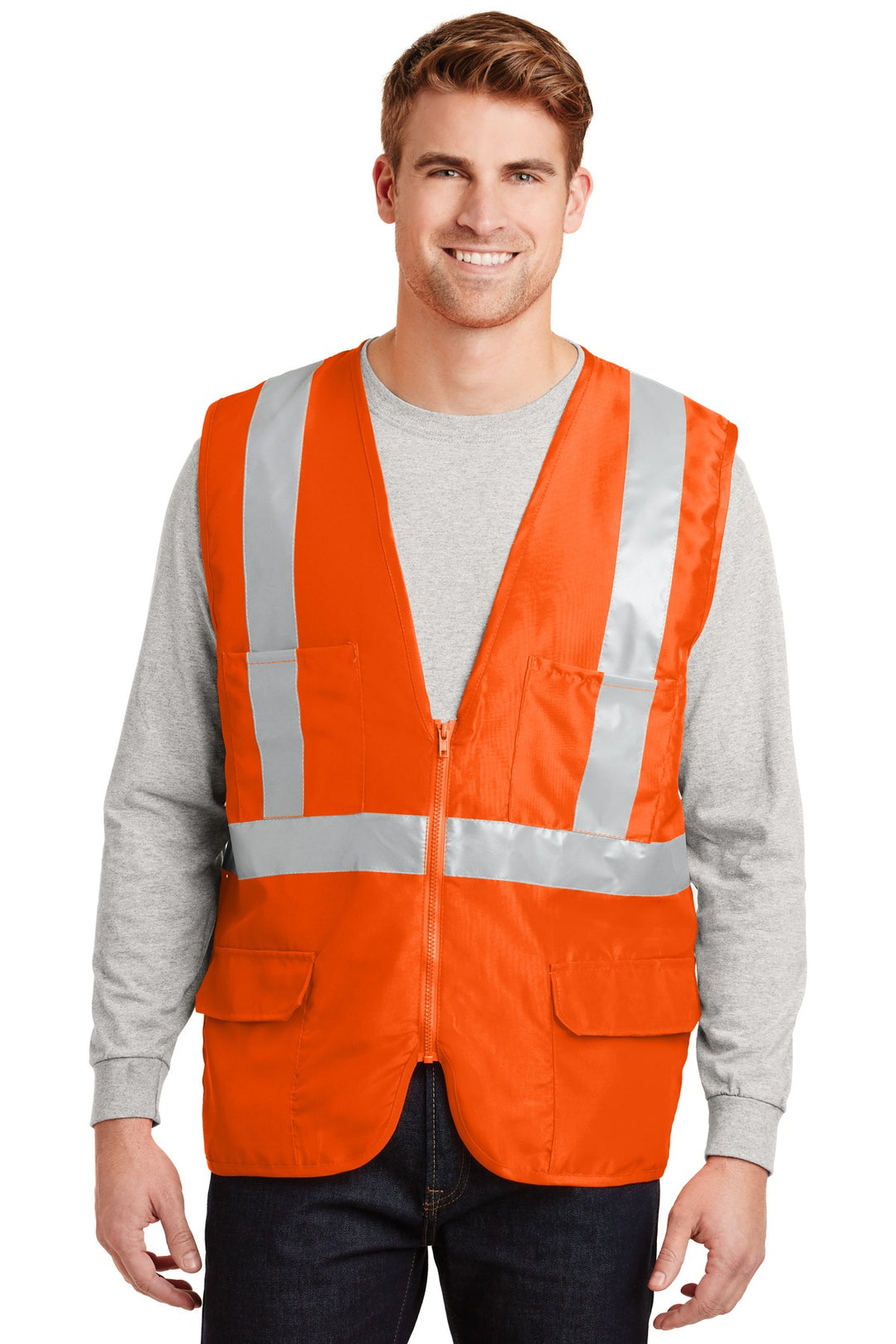 CornerStone ANSI Class 2 Mesh Back Vest (CSV405) - High-Vis — Safety Orange