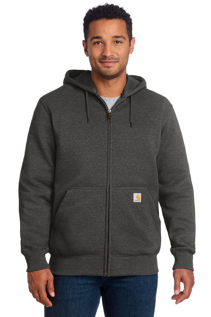 Carbon Heather Carhartt Rain Defender Paxton Heavyweight Zip (CT100614) - Hoodie, front view