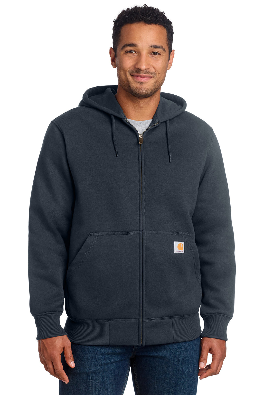 New Navy Carhartt Rain Defender Paxton Heavyweight Zip (CT100614) - Hoodie, front view