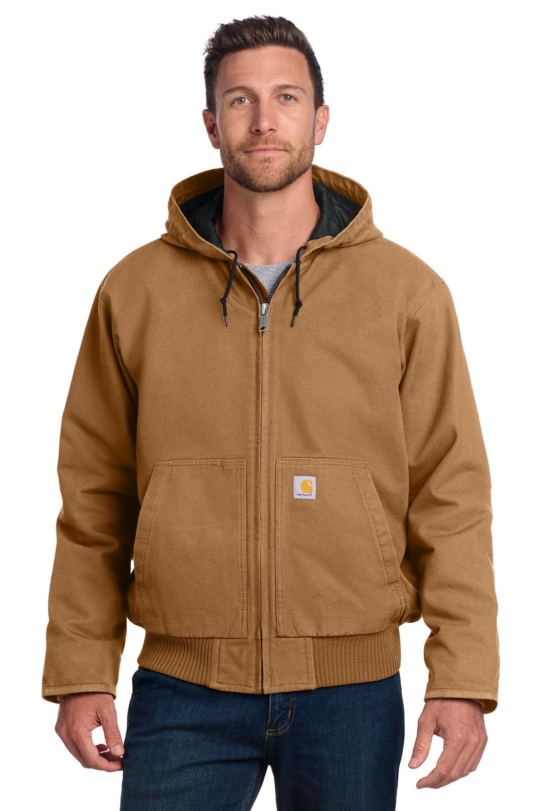 Carhartt Brown Carhartt Washed Duck Active Jac (CT104050) - Jacket, front view