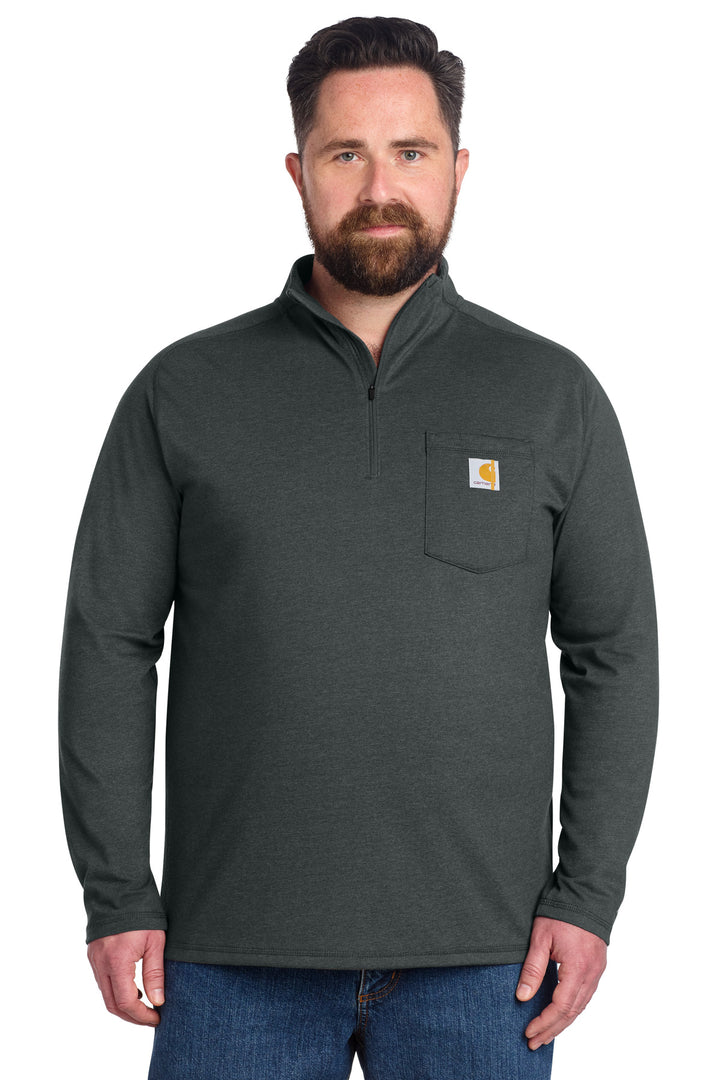 Carhartt Force ¼-Zip Long Sleeve T-Shirt (CT106660) — Carbon Heather