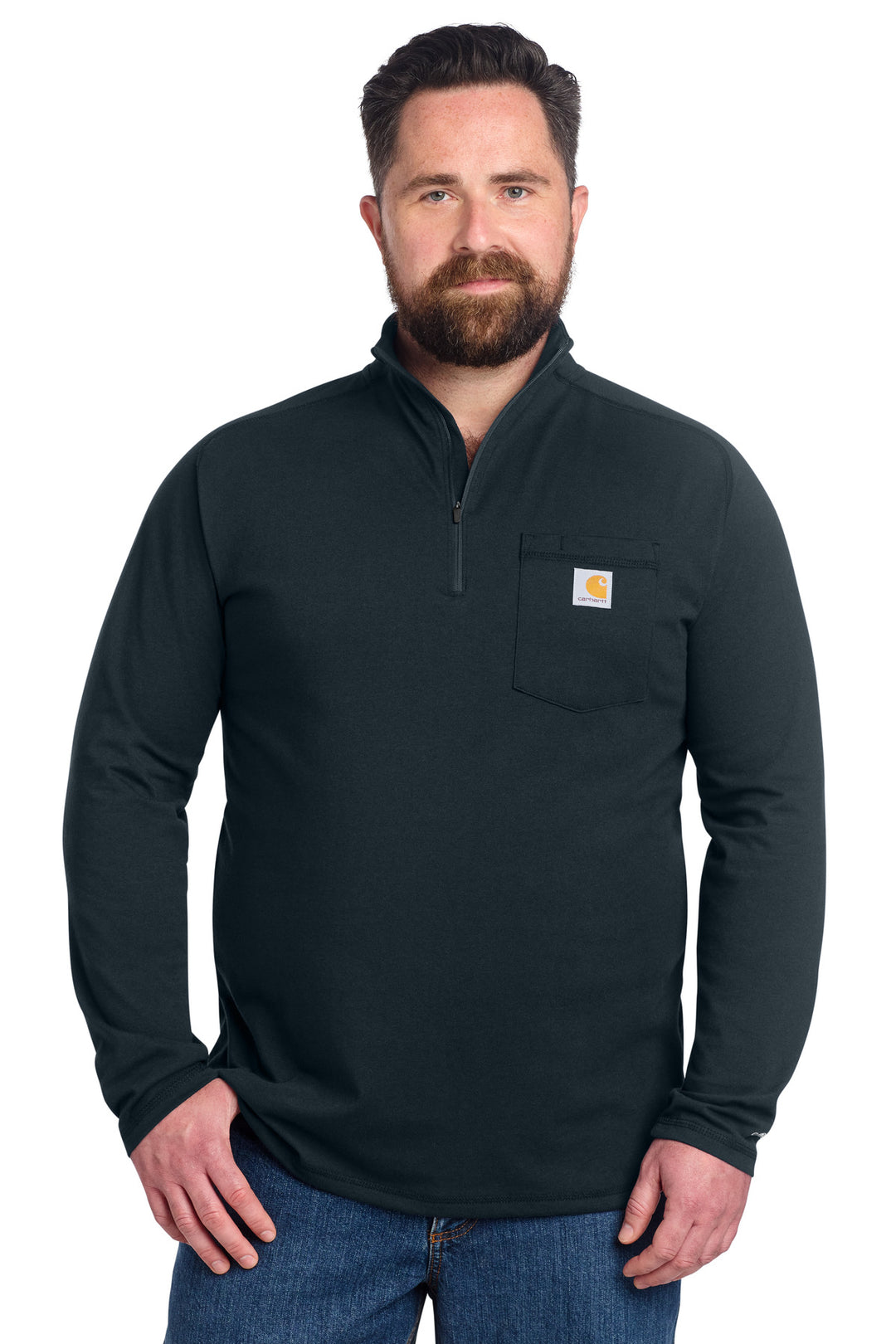 Carhartt Force ¼-Zip Long Sleeve T-Shirt (CT106660) — Navy