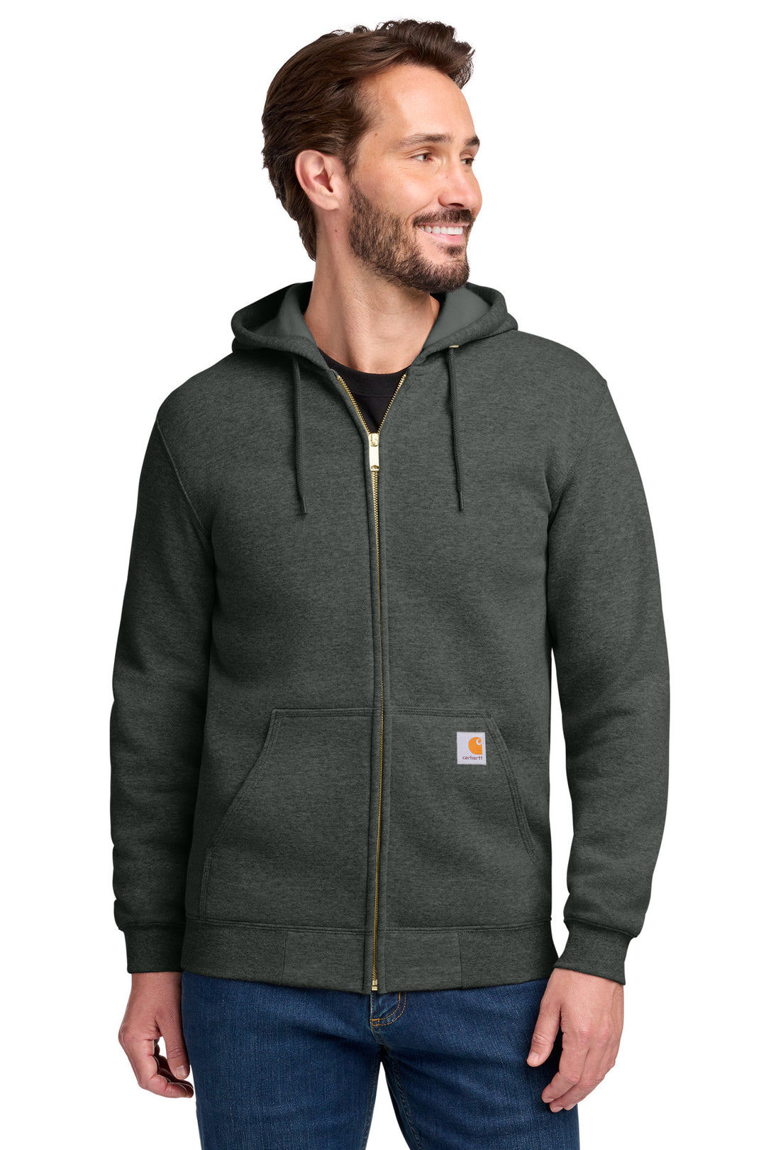 Carbon Heather Carhartt Midweight Zip-Front (CTK122) - Hoodie, front view