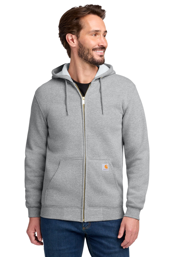 Heather Grey Carhartt Midweight Zip-Front (CTK122) - Hoodie, front view