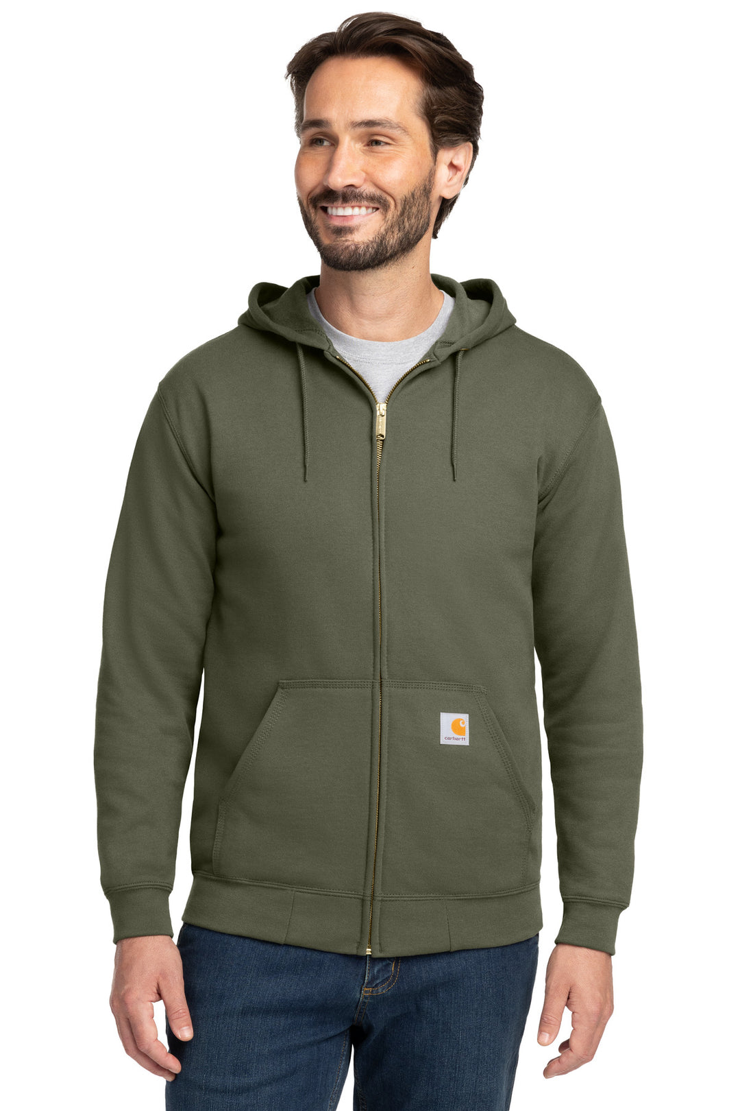 Moss Carhartt Midweight Zip-Front (CTK122) - Hoodie, front view
