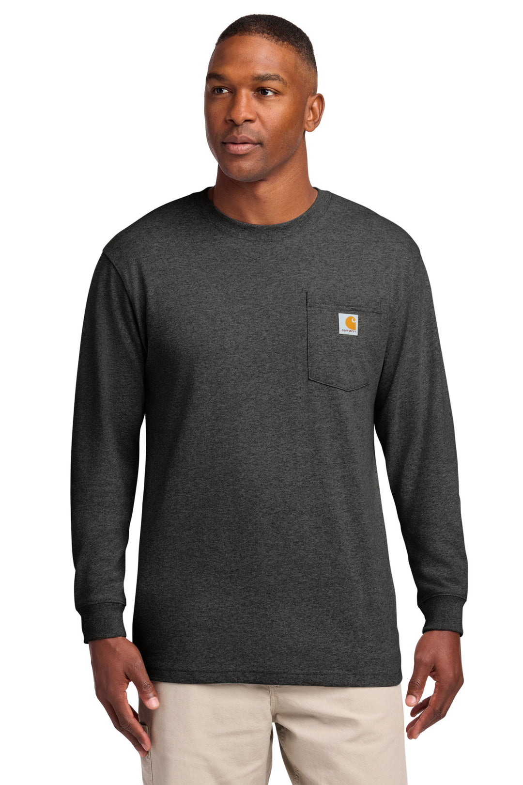 Carhartt Long Sleeve Pocket Tee (CTK126) - Performance Tee — Carbon Heather
