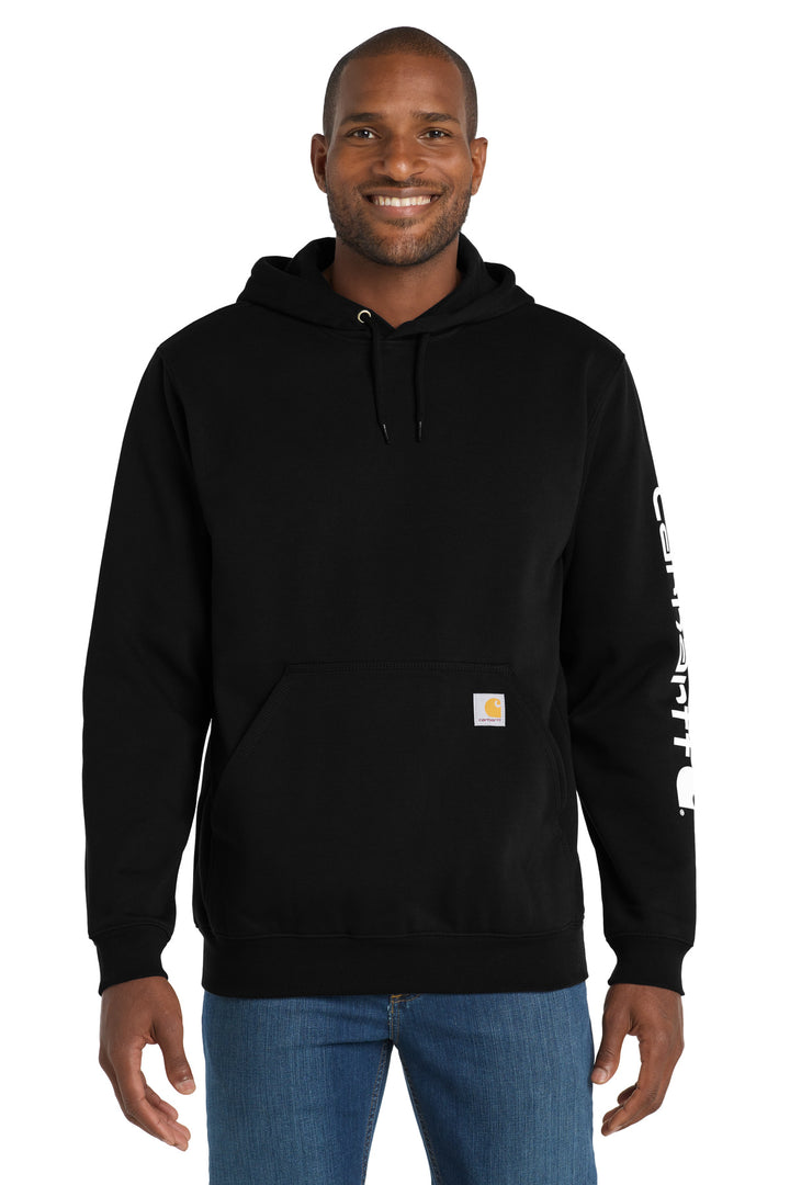 Black Carhartt Midweight Logo (CTK288) - Hoodie, front view