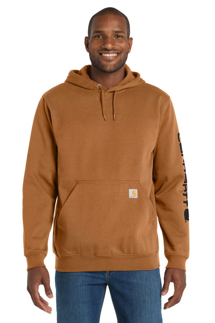 Carhartt Brown Carhartt Midweight Logo (CTK288) - Hoodie, front view