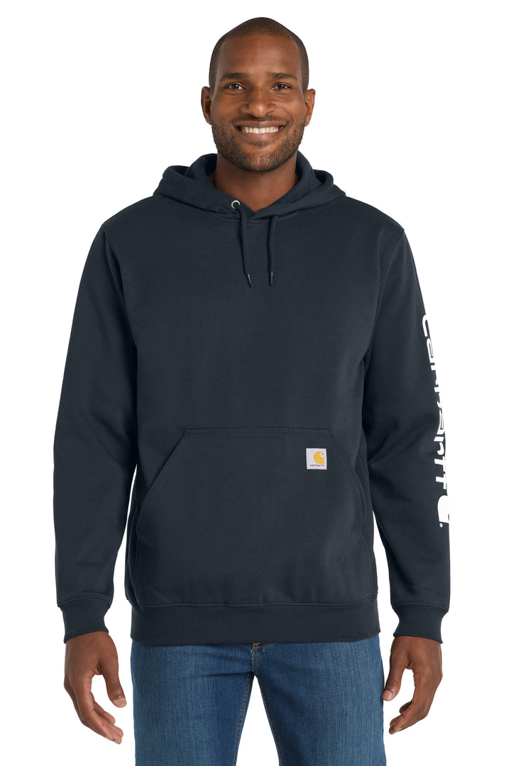 New Navy Carhartt Midweight Logo (CTK288) - Hoodie, front view