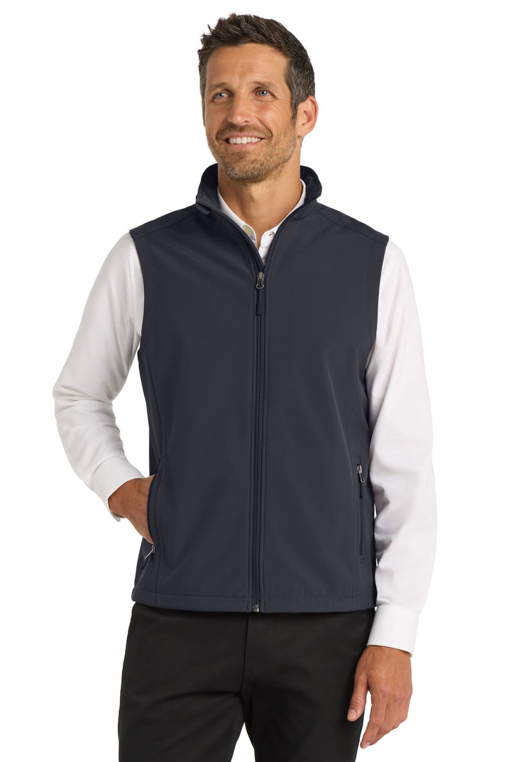 Battleship Grey Port Authority Core Soft Shell Vest (J325) - Vest, front view