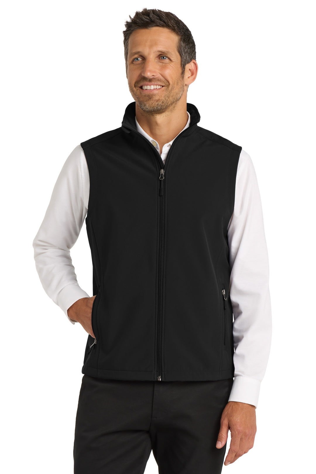 Black Port Authority Core Soft Shell Vest (J325) - Vest, front view