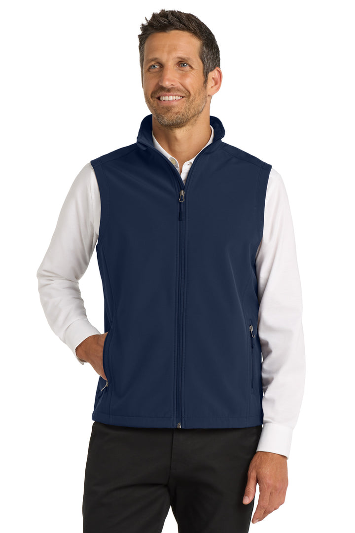 Dress Blue Navy Port Authority Core Soft Shell Vest (J325) - Vest, front view