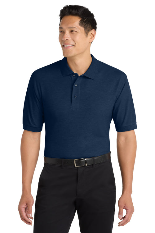 Navy Port Authority Silk Touch Polo (K500) - Polo, front view