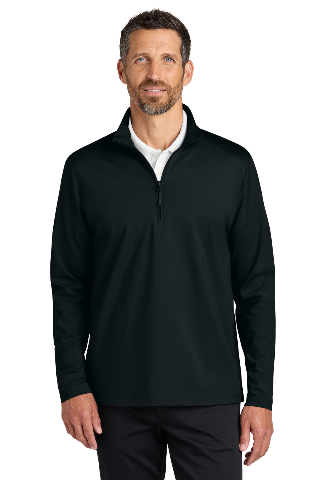 Port Authority C-FREE Double Knit 1/4-Zip (K880) — Deep Black