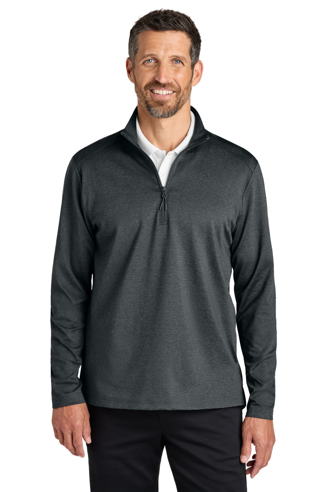 Port Authority C-FREE Double Knit 1/4-Zip (K880) — Grey Steel Heather