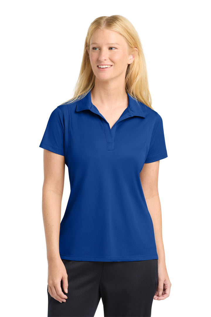 Women's True Royal Sport-Tek Micropique Sport-Wick Polo (ST650), women's fit (LST650), front view