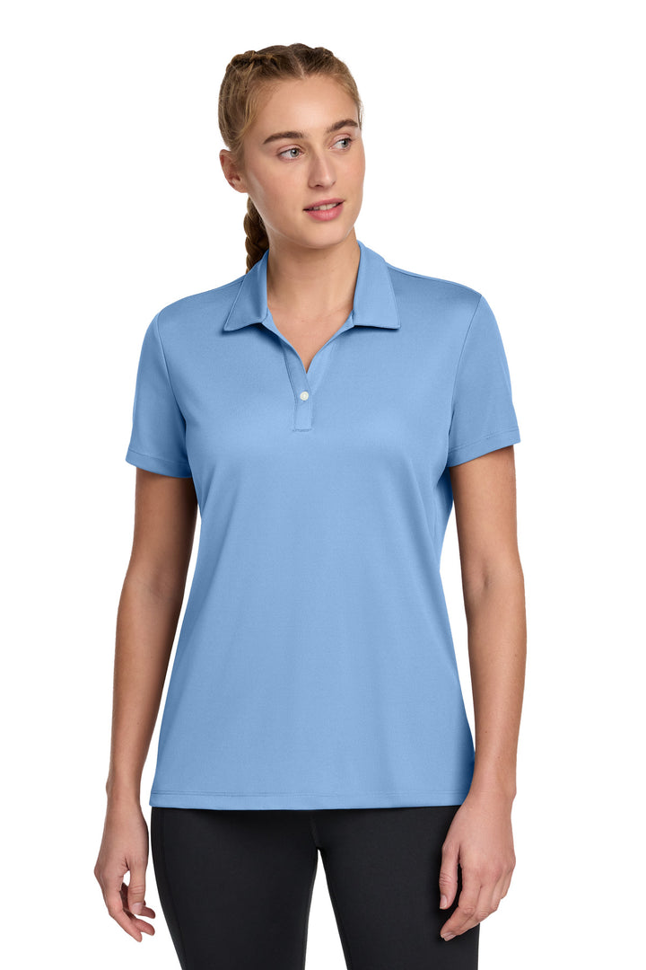 Women's Carolina Blue Sport-Tek UV Micropique (ST740), women's fit (LST740), front view