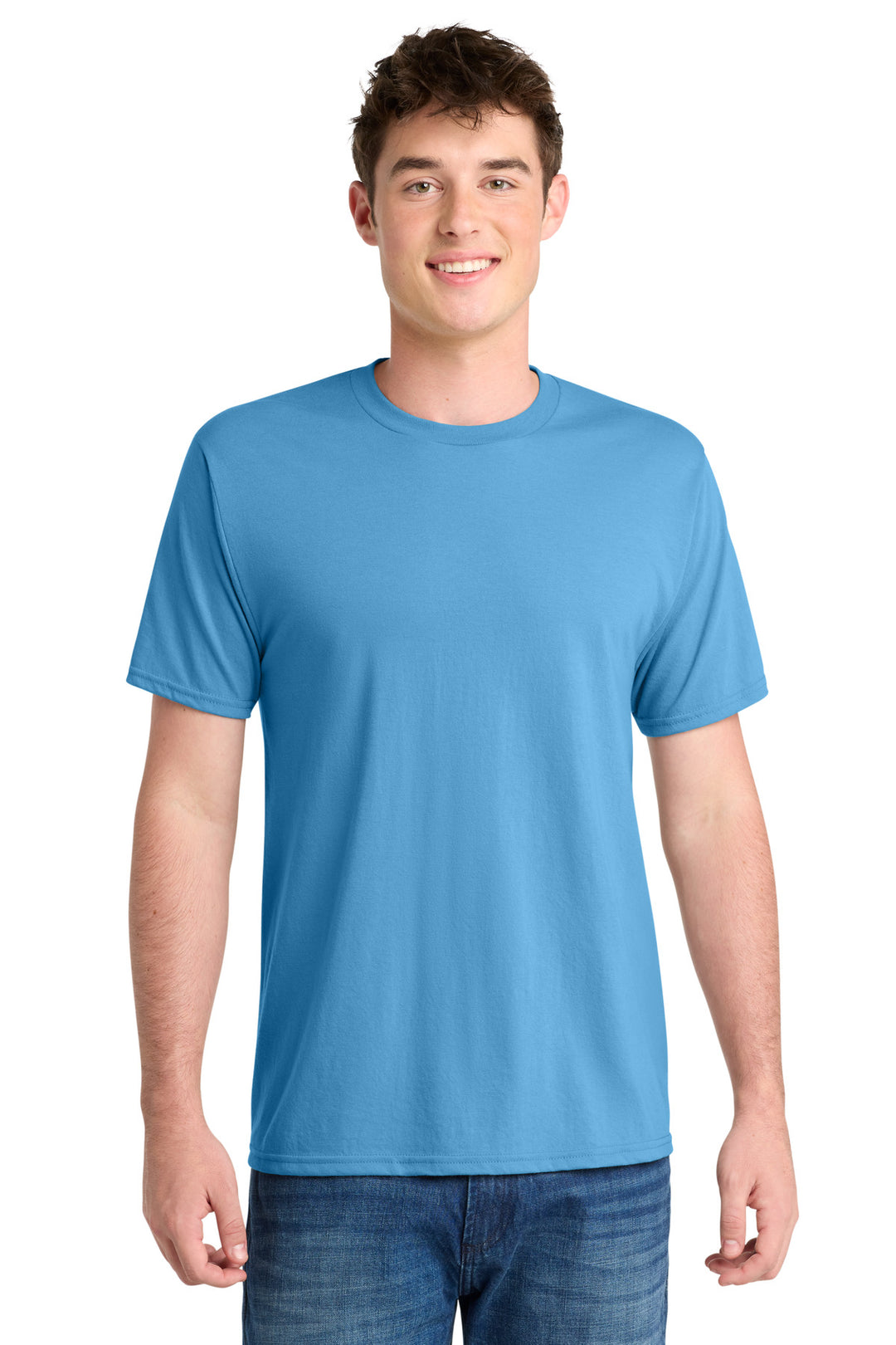 Port & Company Performance Blend (PC381) - Cotton Shirt — Aquatic Blue