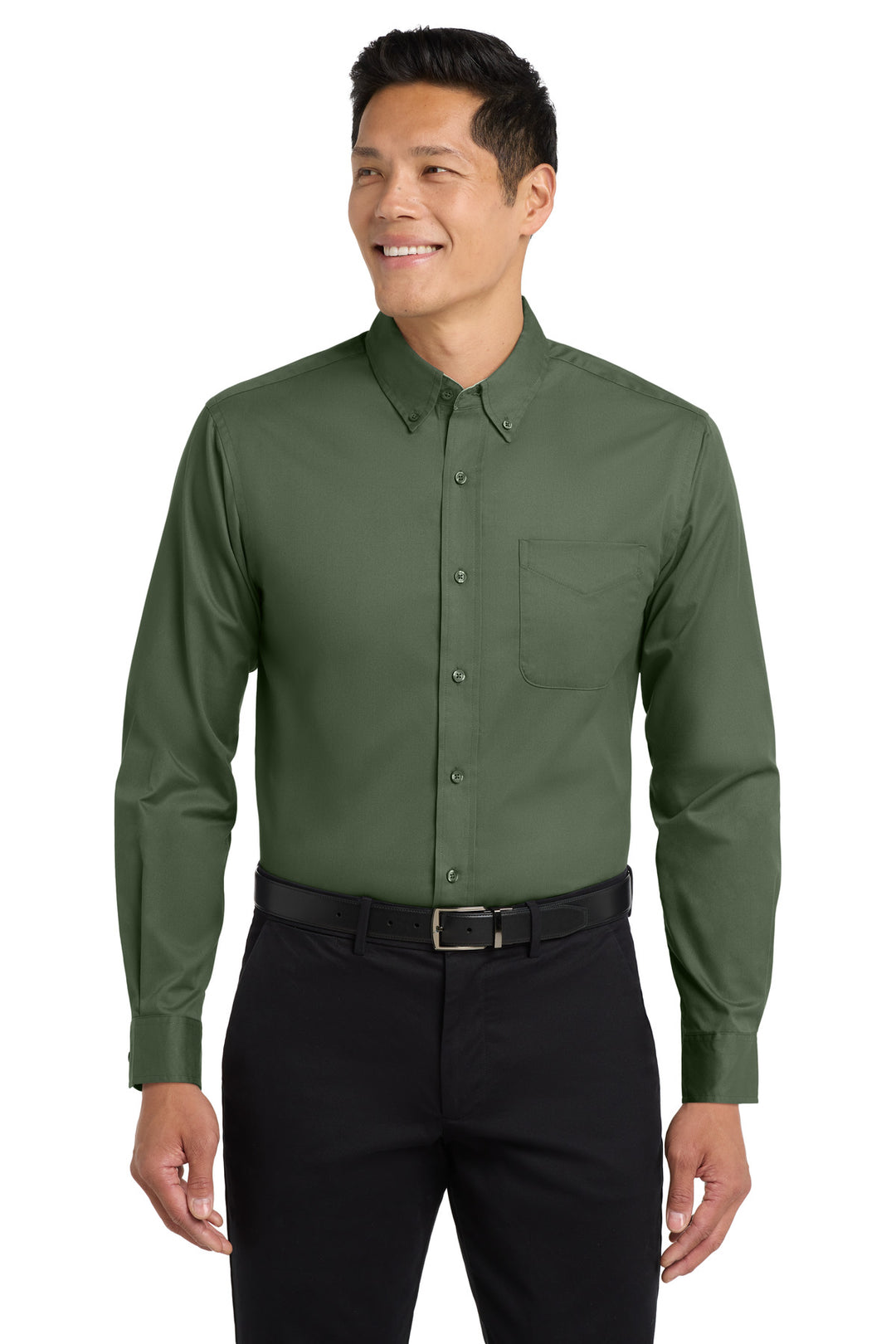 Clover Green Port Authority Easy Care Long Sleeve (S608) - Button-Down, front view