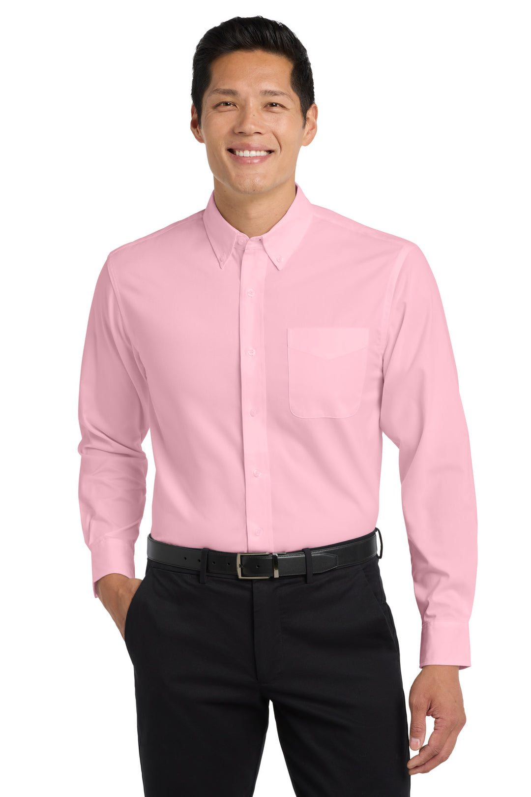 Light Pink Port Authority Easy Care Long Sleeve (S608) - Button-Down, front view