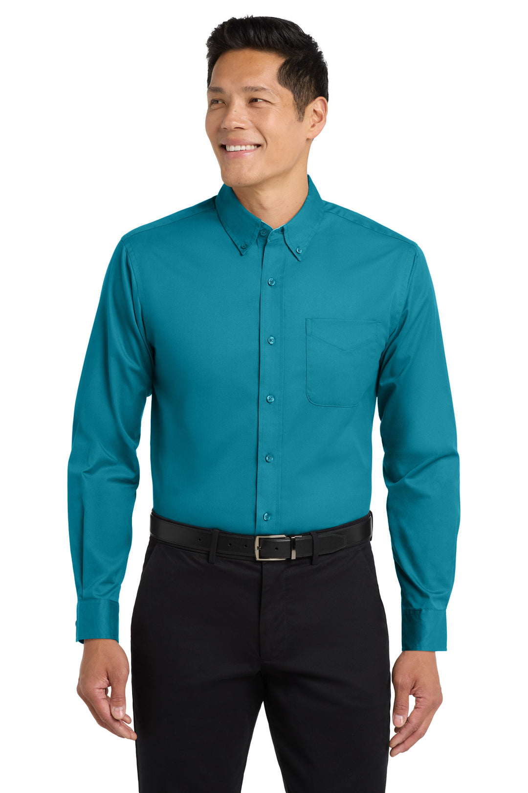 Teal Green Port Authority Easy Care Long Sleeve (S608) - Button-Down, front view