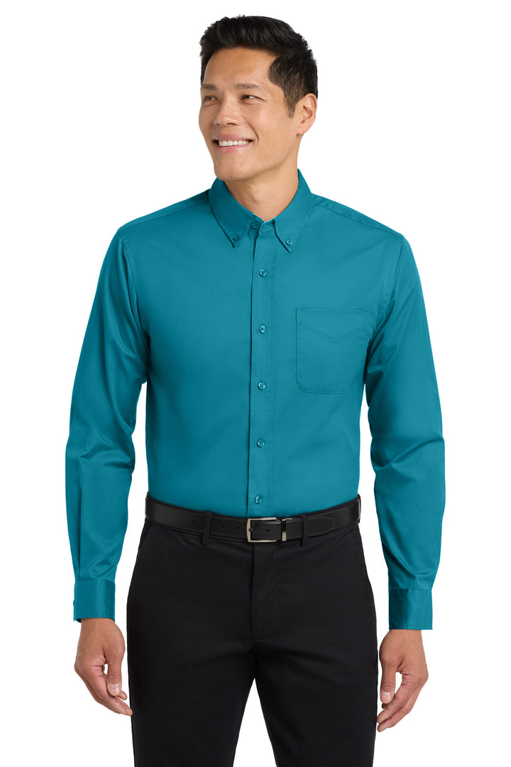 Teal Green Port Authority Easy Care Long Sleeve (S608) - Button-Down, front view