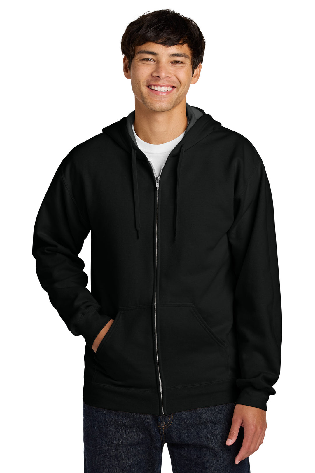 Gildan SF600 Softstyle Full-Zip Hoodie — Black