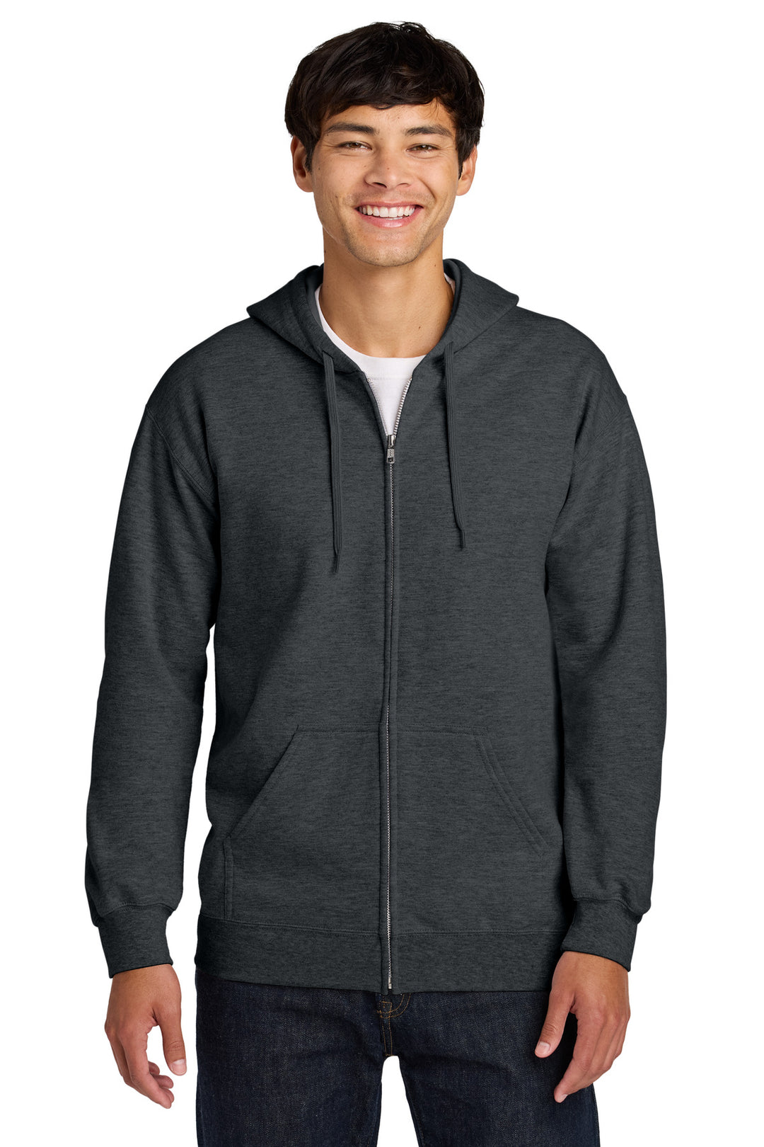 Gildan SF600 Softstyle Full-Zip Hoodie — Dark Heather