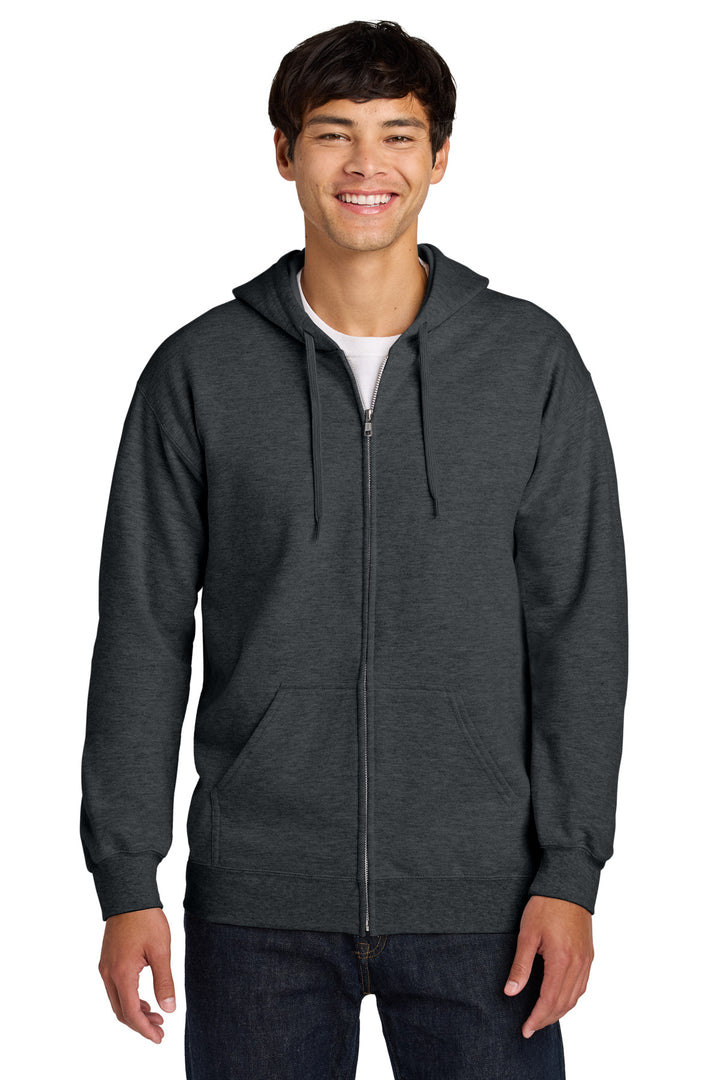 Gildan SF600 Softstyle Full-Zip Hoodie — Dark Heather