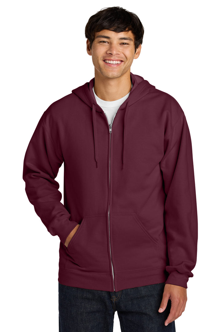 Gildan SF600 Softstyle Full-Zip Hoodie — Maroon