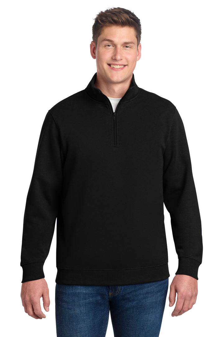 Black Sport-Tek 1/4-Zip Sweatshirt (ST253) - Quarter-Zip, front view