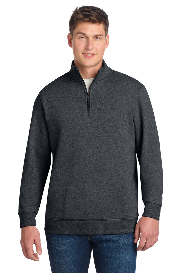 Graphite Heather Sport-Tek 1/4-Zip Sweatshirt (ST253) - Quarter-Zip, front view