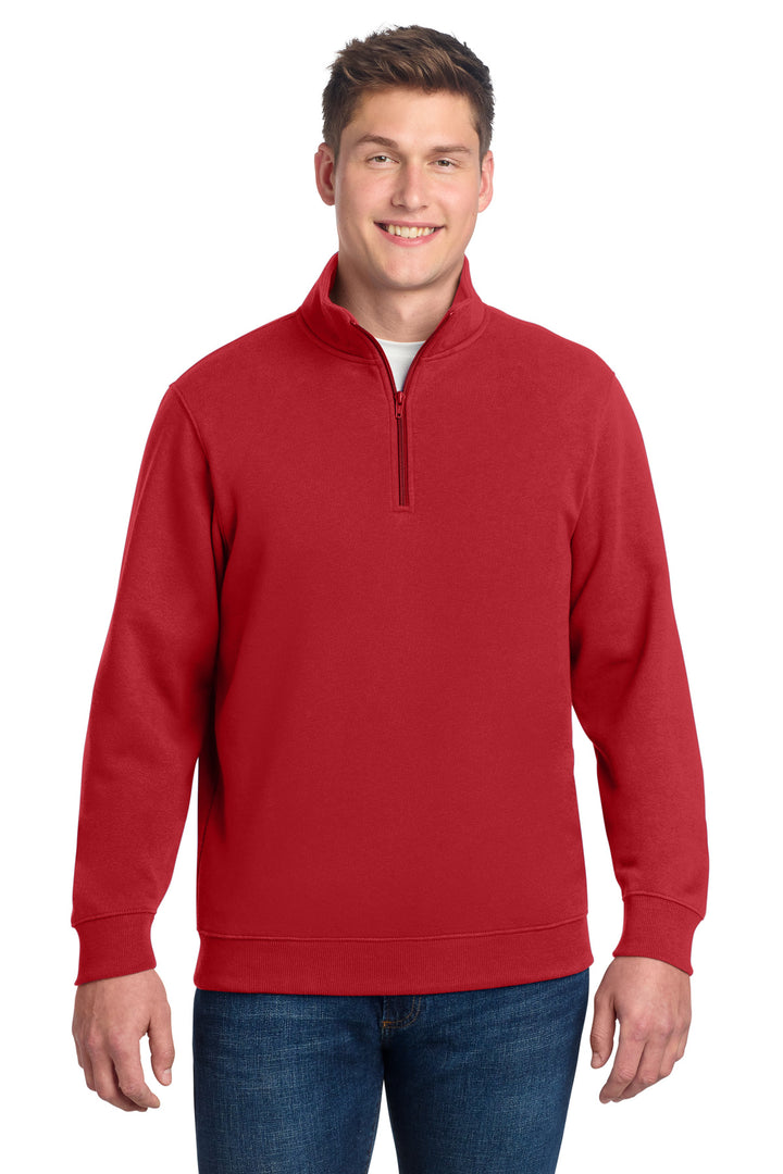 True Red Sport-Tek 1/4-Zip Sweatshirt (ST253) - Quarter-Zip, front view